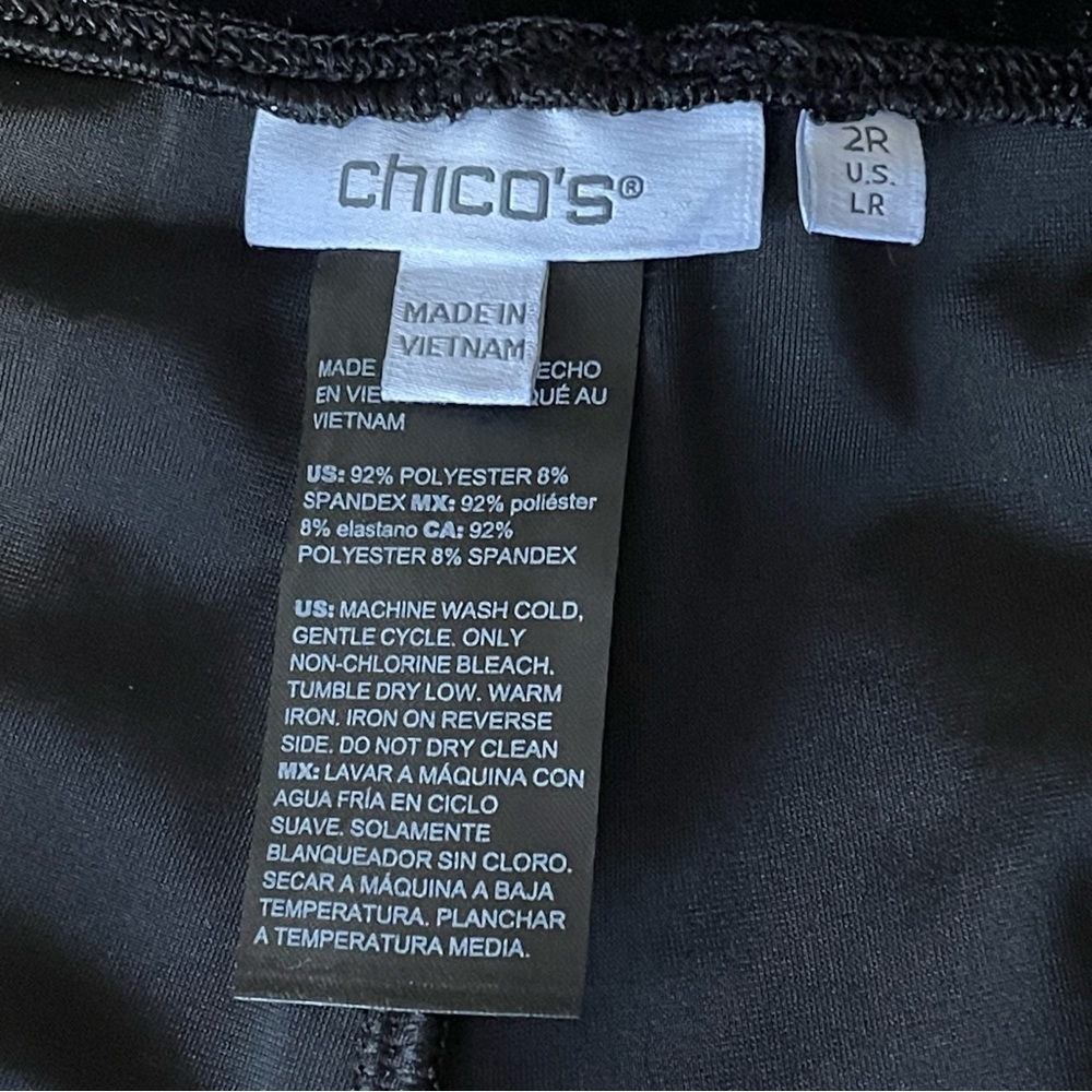 Chico’s Travelers Black Velvet No-Wrinkle Straight Leg Pull-On Pants Large - Picture 6 of 11